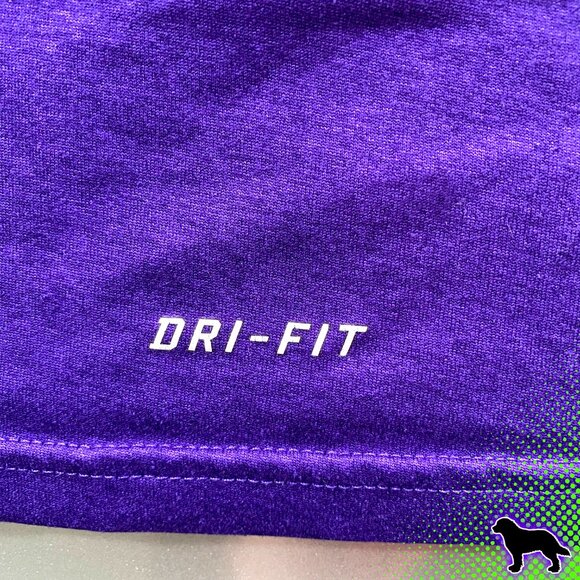 Men's Nike Dri-Fit Purple V Neck Logo Tee T-Shirt Size L Large Short Sleeve - Picture 4 of 5